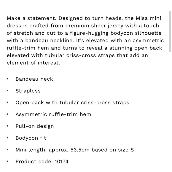 NWT Oh Polly MISA strapless bandeau open back dress - Picture 2 of 4